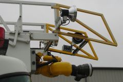 Standard on all Ferrara aerial ladders is an 11 degree angled, bolt-on egress section. The downward angle allows for easy transition to a window or roof. And because it’s bolt-on, is easily replaced if ever damaged. Standard on all Ferrara aerial ladders is an 11 degree angled, bolt-on egress section. The downward angle allows for easy transition to a window or roof. And because it’s bolt-on, is easily replaced if ever damaged.