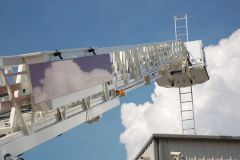 Our optional parapet roof ladder bracket allows you to safely access a parapet roof from our platform, using a standard size roof ladder. Our optional parapet roof ladder bracket allows you to safely access a parapet roof from our platform, using a standard size roof ladder.