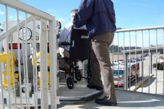 The wide, bi-fold, outward opening gates on our platform are wide enough to accommodate a stair chair, adding an extra dimension to your rescue capability.