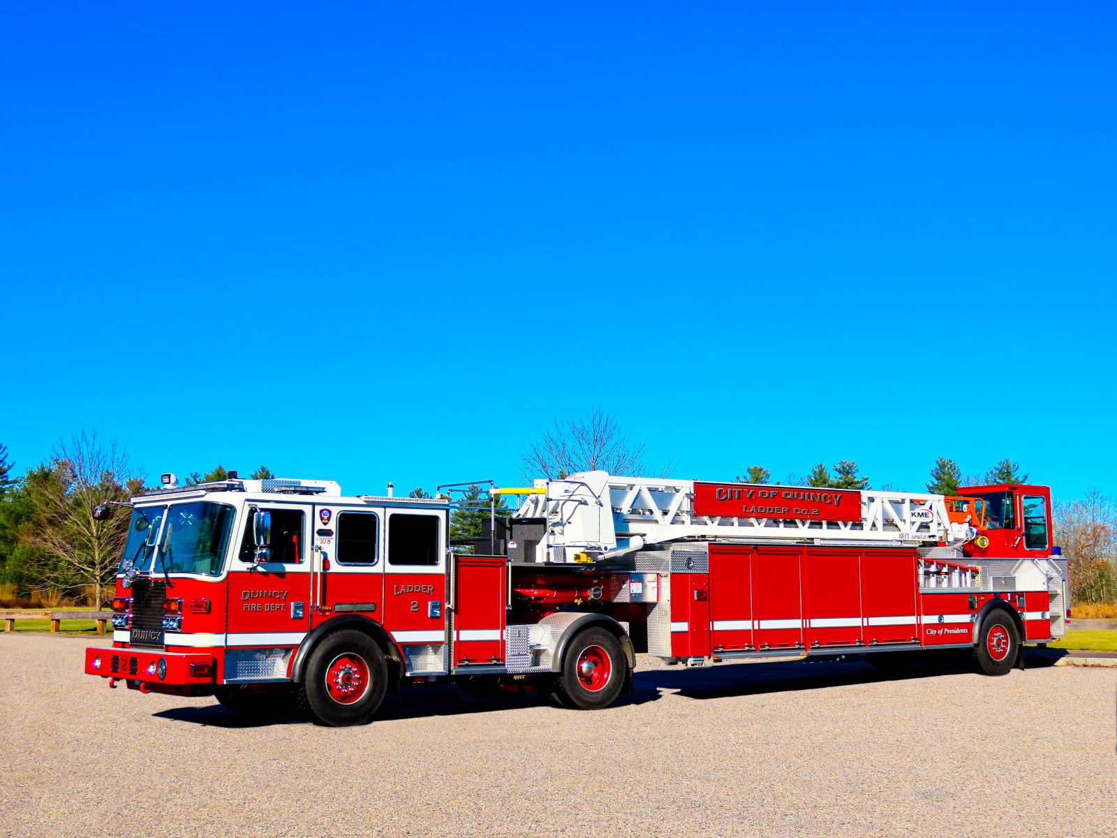 New KME Tractor Drawn Aerial Fire Truck Delivered to Quincy Fire